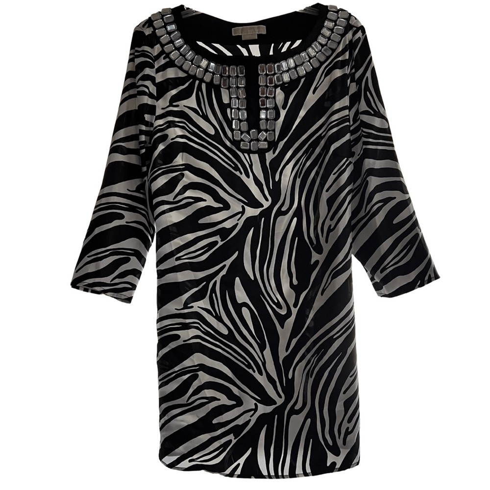 Michael Kors animal print dress with gem embellishment